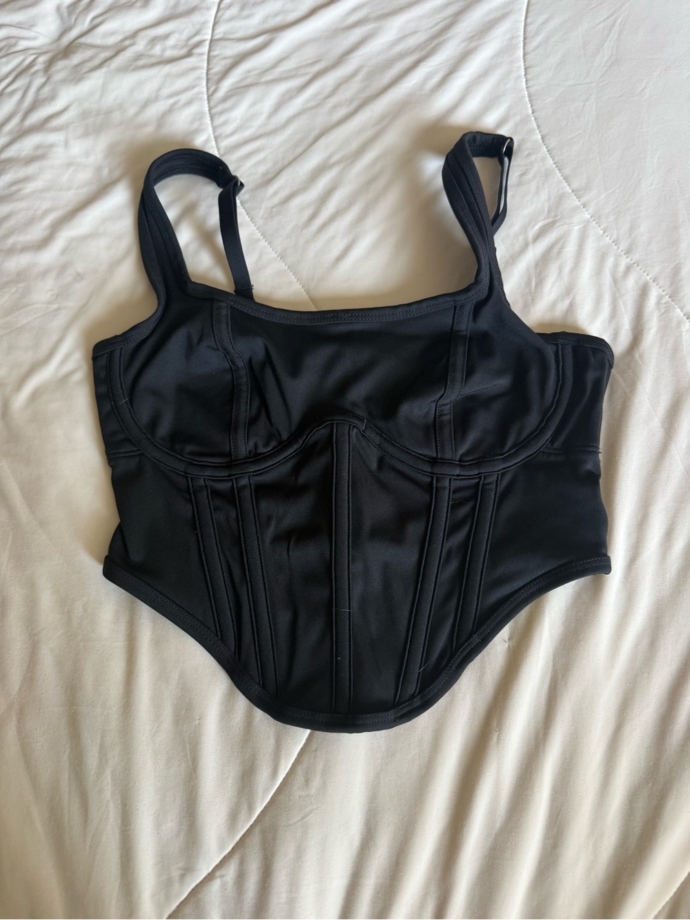 XS Gilly Hicks Black Structured Corset Bustier Top